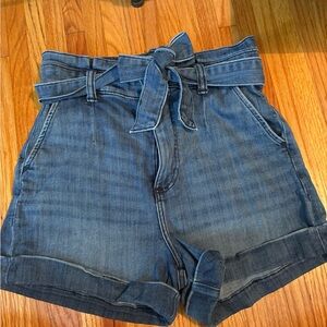 Express Blue High Waist Denim Shorts